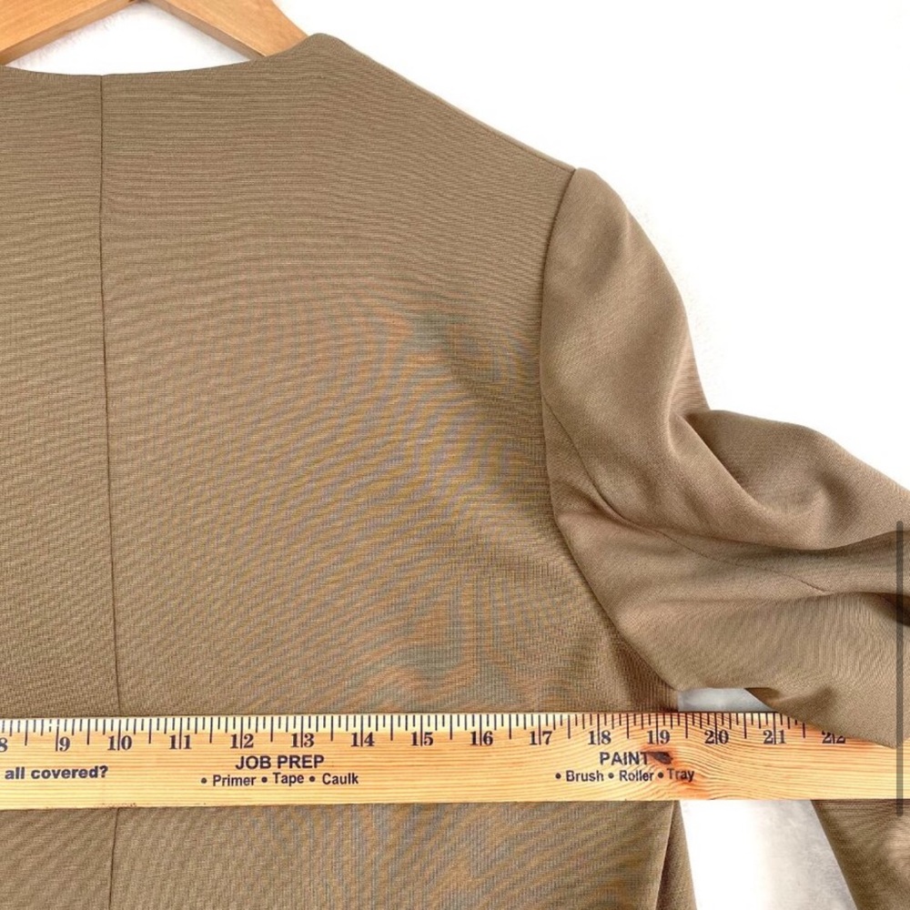COS Jacket Womens XS Taupe/Brown Oversized Lined Jersey Blazer Collarless - Picture 4 of 7